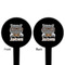 Hipster Cats Black Plastic 4" Food Pick - Round - Double Sided - Front & Back