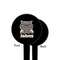 Hipster Cats Black Plastic 4" Food Pick - Round - Single Sided - Front & Back