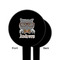 Hipster Cats Black Plastic 6" Food Pick - Round - Single Sided - Front & Back