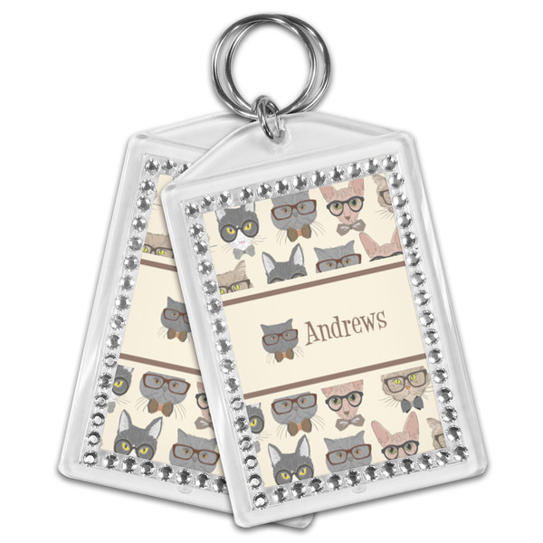 Hipster Cats Bling Keychain - MAIN