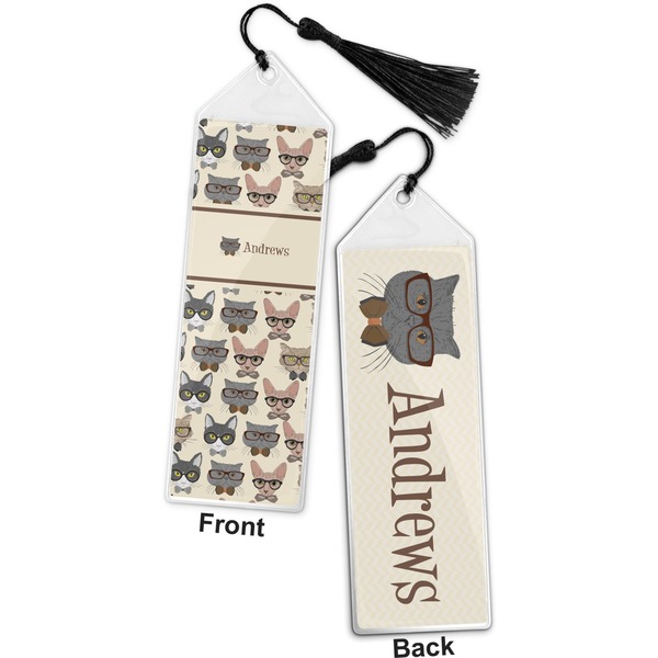 Hipster Cats Bookmark with tassel - Front and Back
