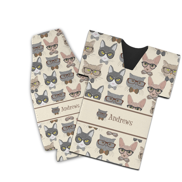 Custom Hipster Cats Bottle Cooler (Personalized)