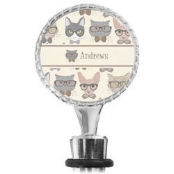 Hipster Cats Wine Bottle Stopper (Personalized)