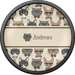 Hipster Cats Cabinet Knob (Black) (Personalized)