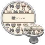 Hipster Cats Cabinet Knob (Silver) (Personalized)