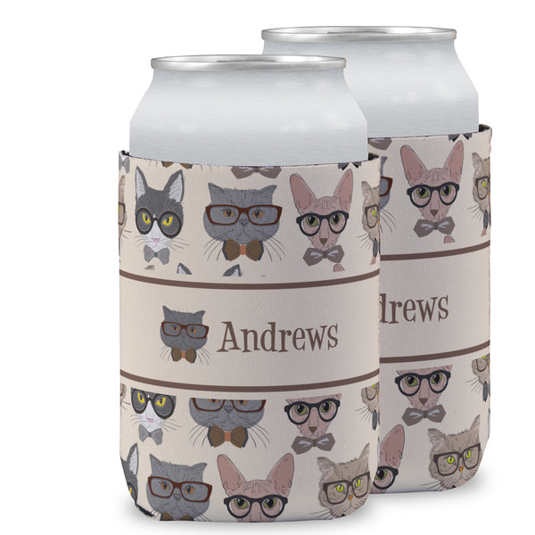 Custom Hipster Cats Can Cooler (12 oz) w/ Name or Text