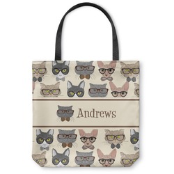 Hipster Cats Canvas Tote Bag - Small - 13"x13" (Personalized)