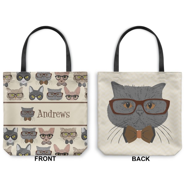 Hipster Cats Canvas Tote - Front and Back