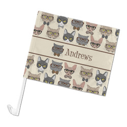 Hipster Cats Car Flag - Large (Personalized)