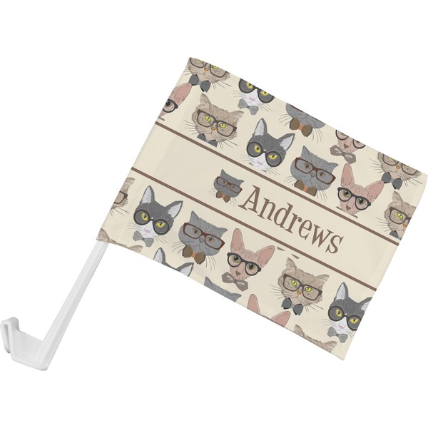 Custom Hipster Cats Car Flag - Small w/ Name or Text