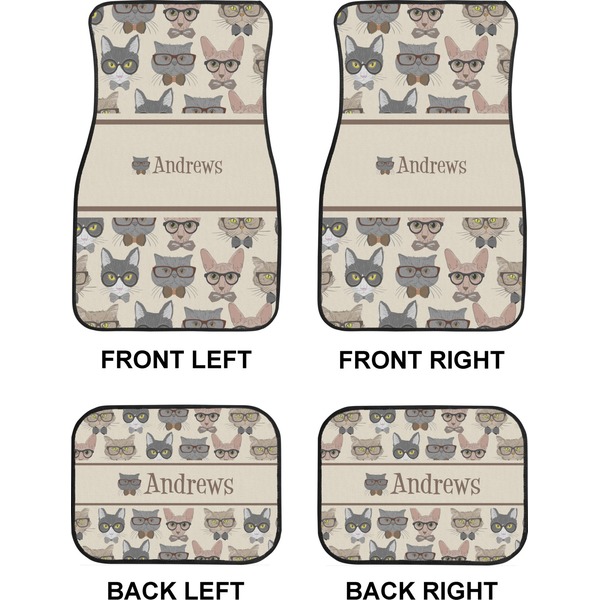 Hipster Cats Car Floor Mats Set (2F + 2B)