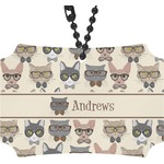 Hipster Cats Rear View Mirror Ornament (Personalized)
