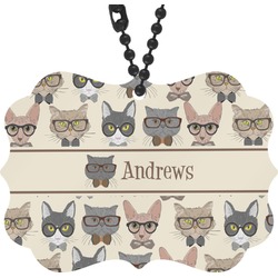 Hipster Cats Rear View Mirror Charm (Personalized)