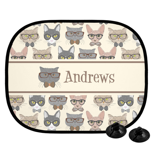 Custom Hipster Cats Car Side Window Sun Shade (Personalized)