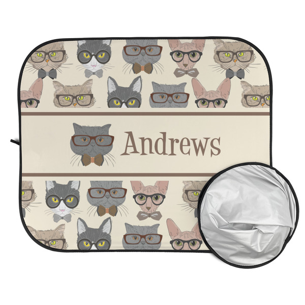 Hipster Cats Car Sun Shades - FOLDED & UNFOLDED