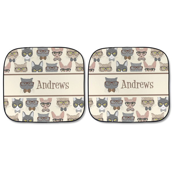 Hipster Cats Car Sun Shades - FRONT