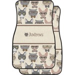 Hipster Cats Car Floor Mats (Front Seat) (Personalized)