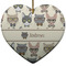 Hipster Cats Ceramic Flat Ornament - Heart (Front)