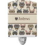 Hipster Cats Ceramic Night Light (Personalized)