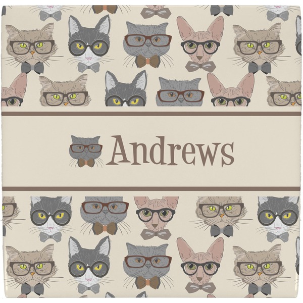 Custom Hipster Cats Ceramic Tile Hot Pad (Personalized)
