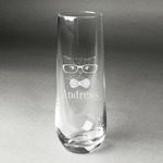 Hipster Cats Champagne Flute - Stemless Engraved - Single (Personalized)