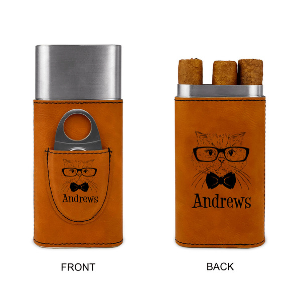 Hipster Cats Cigar Case with Cutter - Double Sided - Approval