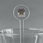 Hipster Cats 5.5" Round Plastic Stir Sticks - Clear (Personalized)