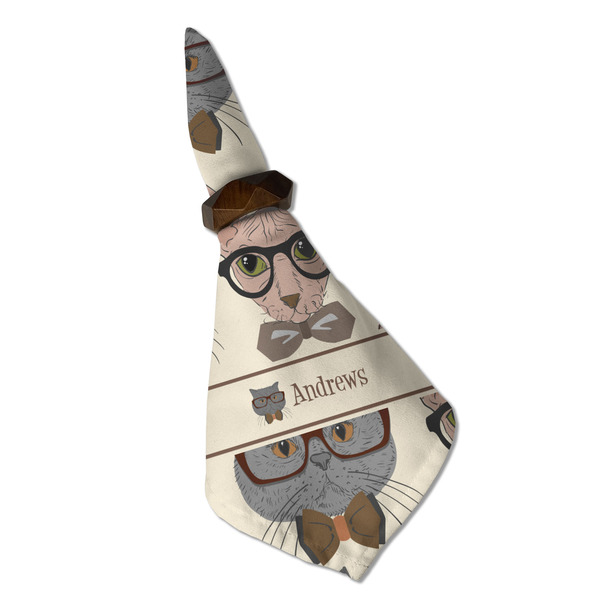 Hipster Cats Cloth Napkins - Personalized Dinner (Folded in Ring) (MAIN)