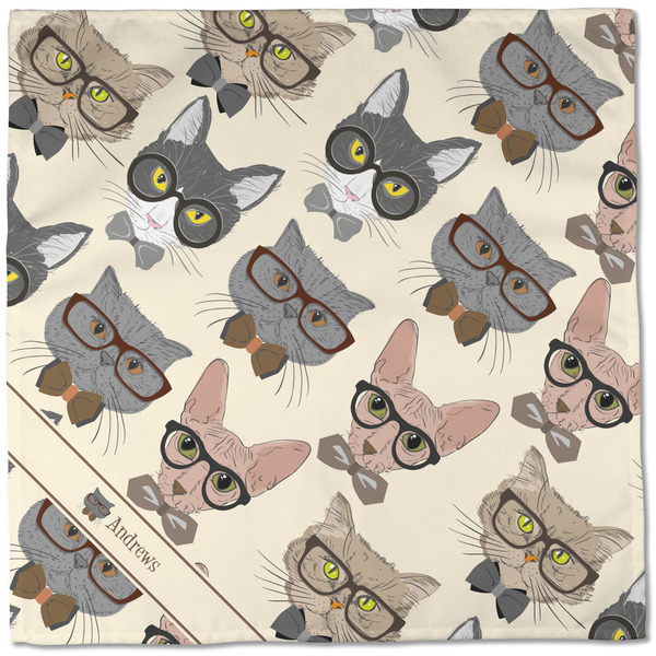 Hipster Cats Cloth Napkins - Personalized Dinner (Full Open)