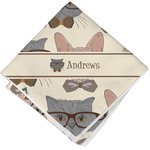 Hipster Cats Cloth Cocktail Napkin - Single w/ Name or Text