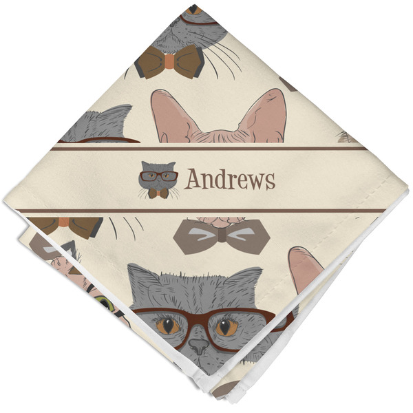 Custom Hipster Cats Cloth Napkin w/ Name or Text