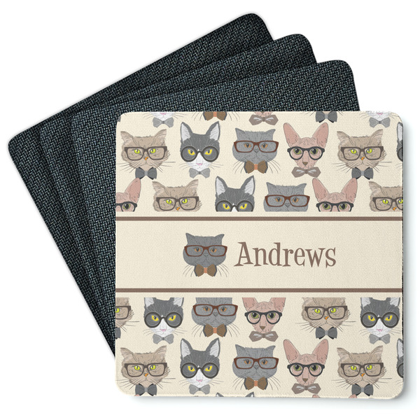 Hipster Cats Coaster Rubber Back - Main