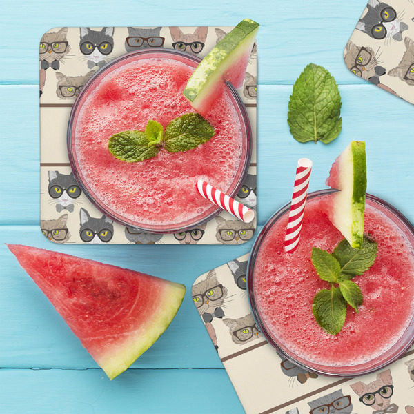 Hipster Cats Coaster Set - LIFESTYLE