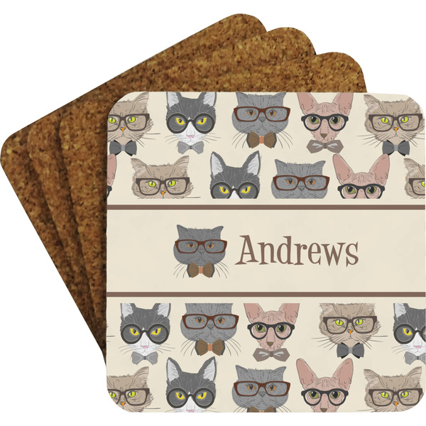 Hipster Cats Coaster Set (Personalized)