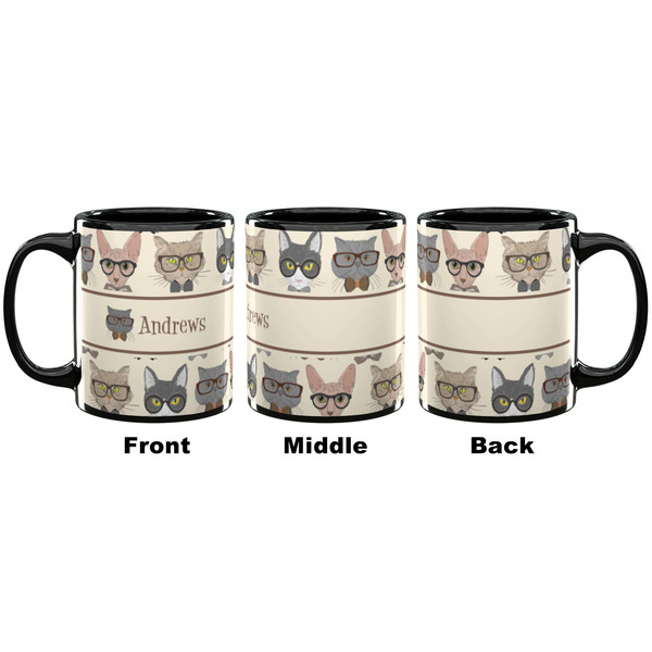 Hipster Cats Coffee Mug - 11 oz - Black APPROVAL