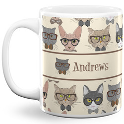 Hipster Cats 11 Oz Coffee Mug - White (Personalized)