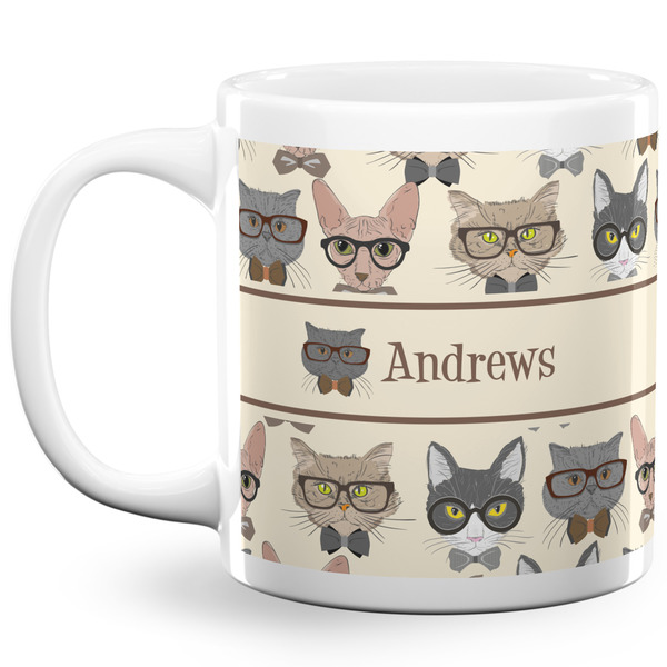 Custom Hipster Cats 20 Oz Coffee Mug - White (Personalized)