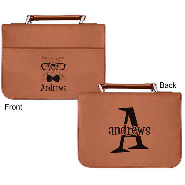 Hipster Cats Cognac Leatherette Bible Covers - Small Double Sided Apvl
