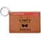 Hipster Cats Cognac Leatherette Keychain ID Holders - Front Credit Card