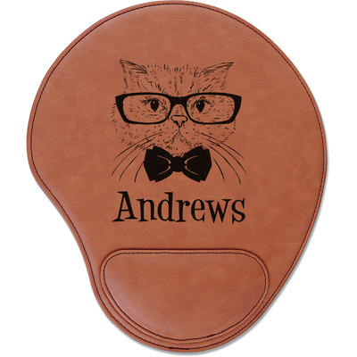 Hipster Cats Leatherette Mouse Pad with Wrist Support (Personalized)