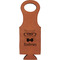 Hipster Cats Cognac Leatherette Wine Totes - Single Front