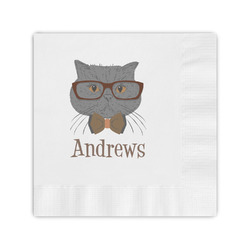 Hipster Cats Coined Cocktail Napkins (Personalized)