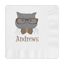 Hipster Cats Embossed Decorative Napkins (Personalized)