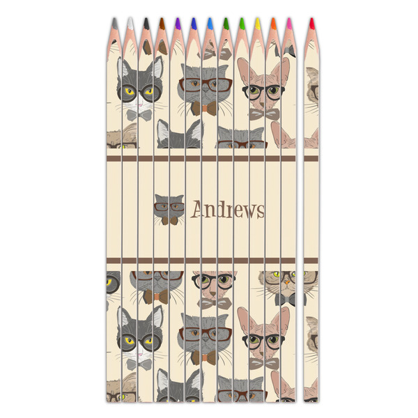 Custom Hipster Cats Colored Pencils (Personalized)