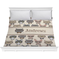 Hipster Cats Comforter - King (Personalized)