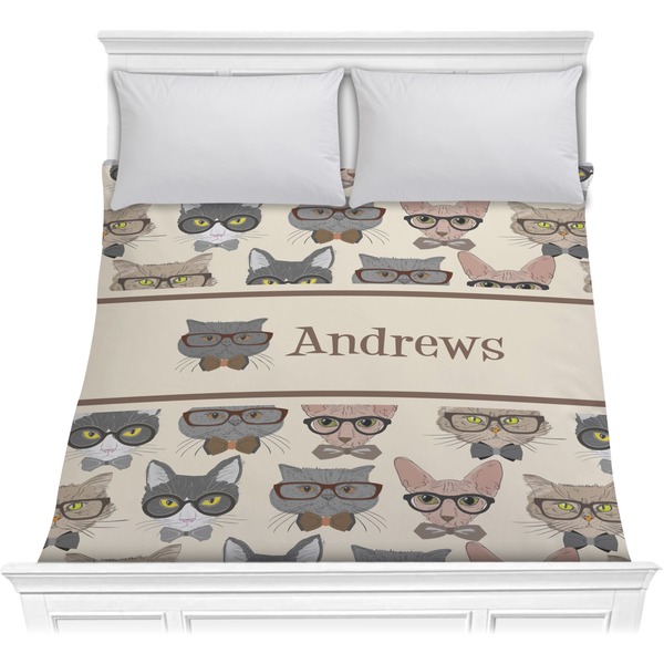 Custom Hipster Cats Comforter - Full / Queen (Personalized)