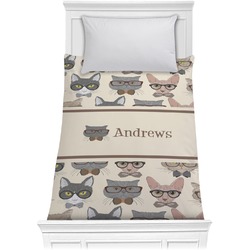 Hipster Cats Comforter - Twin XL (Personalized)