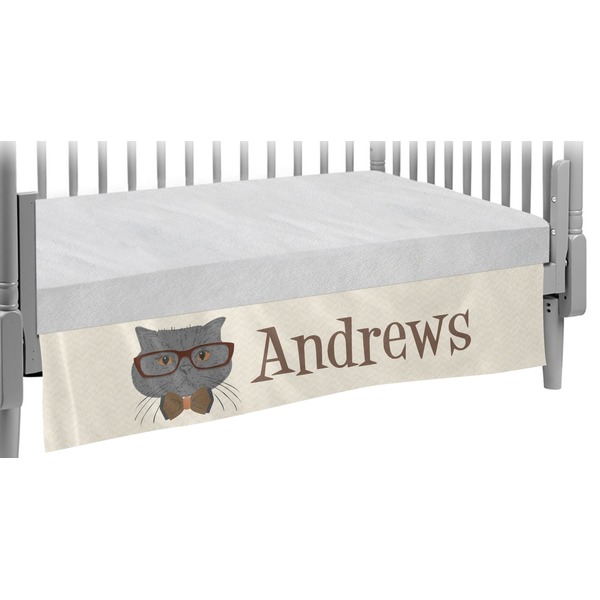Custom Hipster Cats Crib Skirt (Personalized)