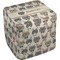Hipster Cats Cube Poof Ottoman (Top)