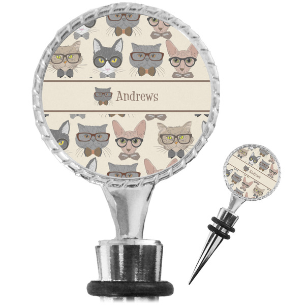 Custom Hipster Cats Wine Bottle Stopper (Personalized)